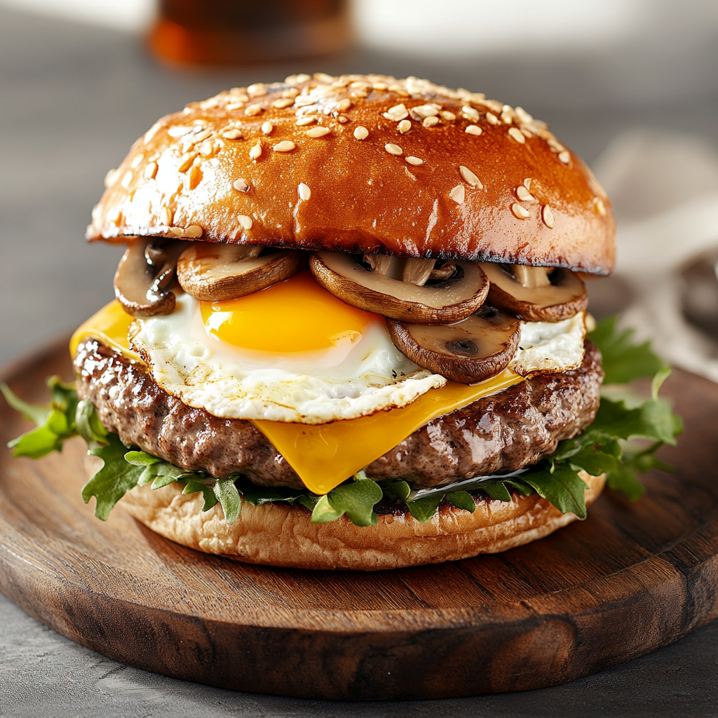 The Mushroom Swiss County Boy Burger